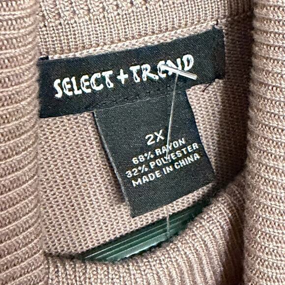 Select Trend NWT Mocha Brown Turtleneck Sweater 2XL - Picture 2 of 3